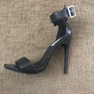 Black Strap Sandal Heels